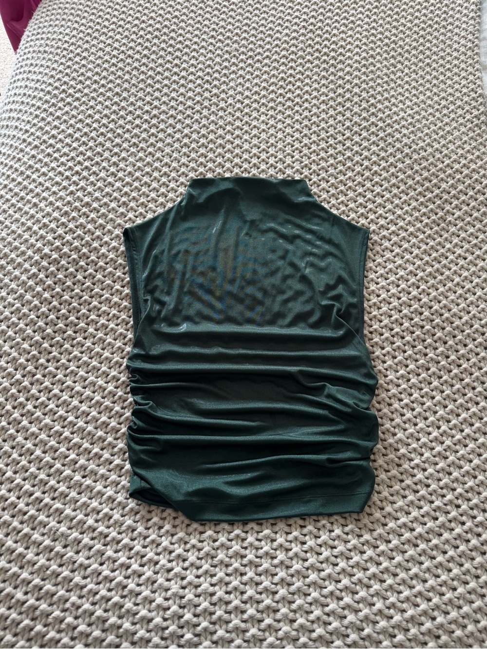 Anthropologie Mock Neck Top in Dark Green - Never Worn